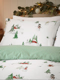 Vantona red and green Christmas snowmen quilt cover set (British brand)