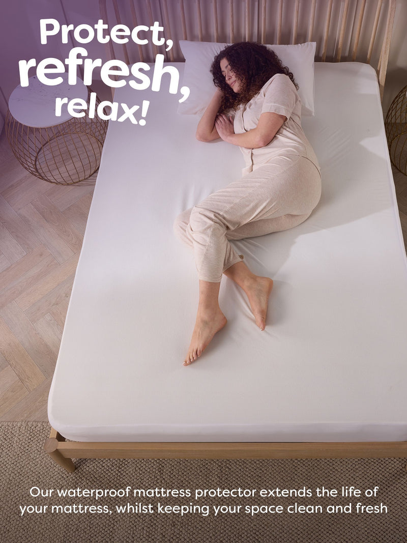 Slumberdown white waterproof fitted mattress protector (British brand)
