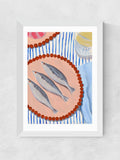 East End Prints White Sardines Supper wall art print - British product