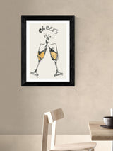 East End Prints Black Cheers II Wall Art Print by Cartissi