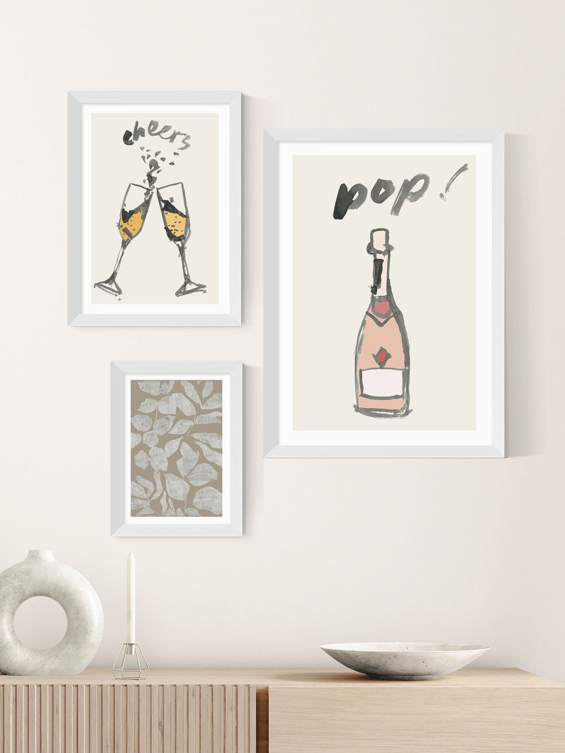 cartissi white scattered flowers wall art print - British product
