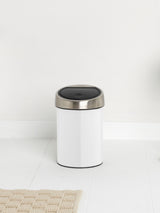 Brabantia White Touch Bin 3L Bathroom Bin