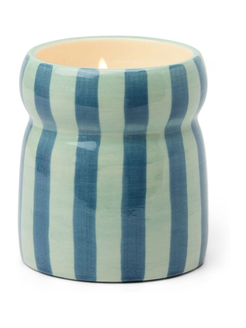 Paddywax Cabana 65oz184g Blue Navy Striped Ceramic Candle