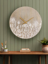 Voyage Maison Grey Fleur Et Faune Wooden Decorative Wall Clock 60cm