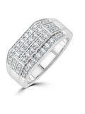 The Diamond Store men's diamond signet ring 1.00ct sterling silver (British brand)