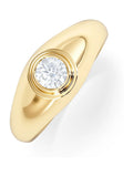 The Diamond Store white men's 0.50ct round cut lab diamond signet ring 9k yellow gold (British brand)