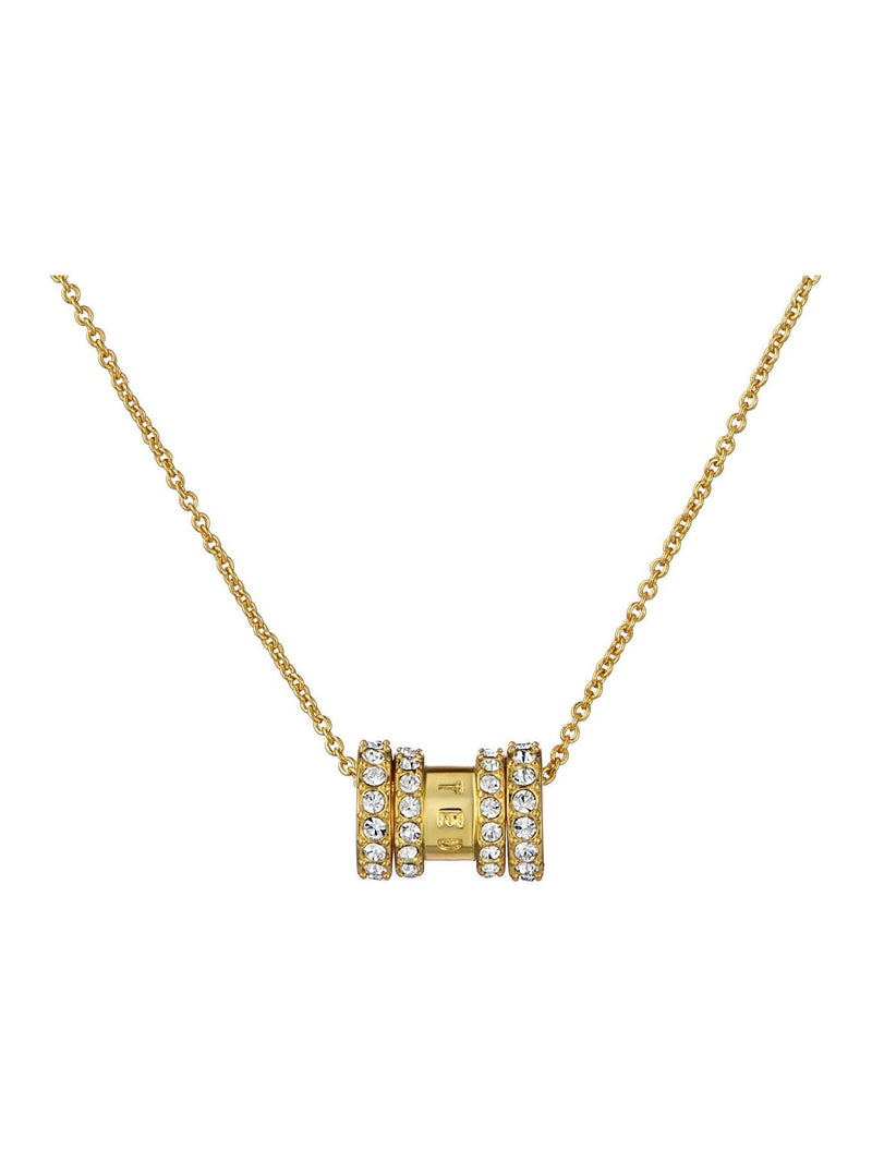 Ted Baker Gold Tone Clear Crystal Romie Roll Pendant Necklace (British brand)