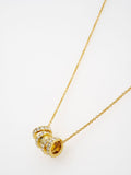 Ted Baker Gold Tone Clear Crystal Romie Roll Pendant Necklace (British brand)