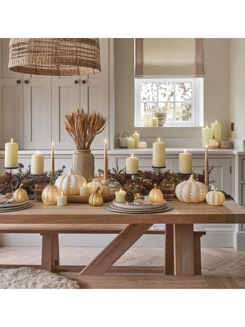 Lights4fun Autumn Winter Trio Candle Holder 70cm - British product