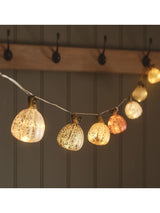 Lights4fun Multicoloured 10 Glass Pumpkin LED String Lights - Decorative String Lights