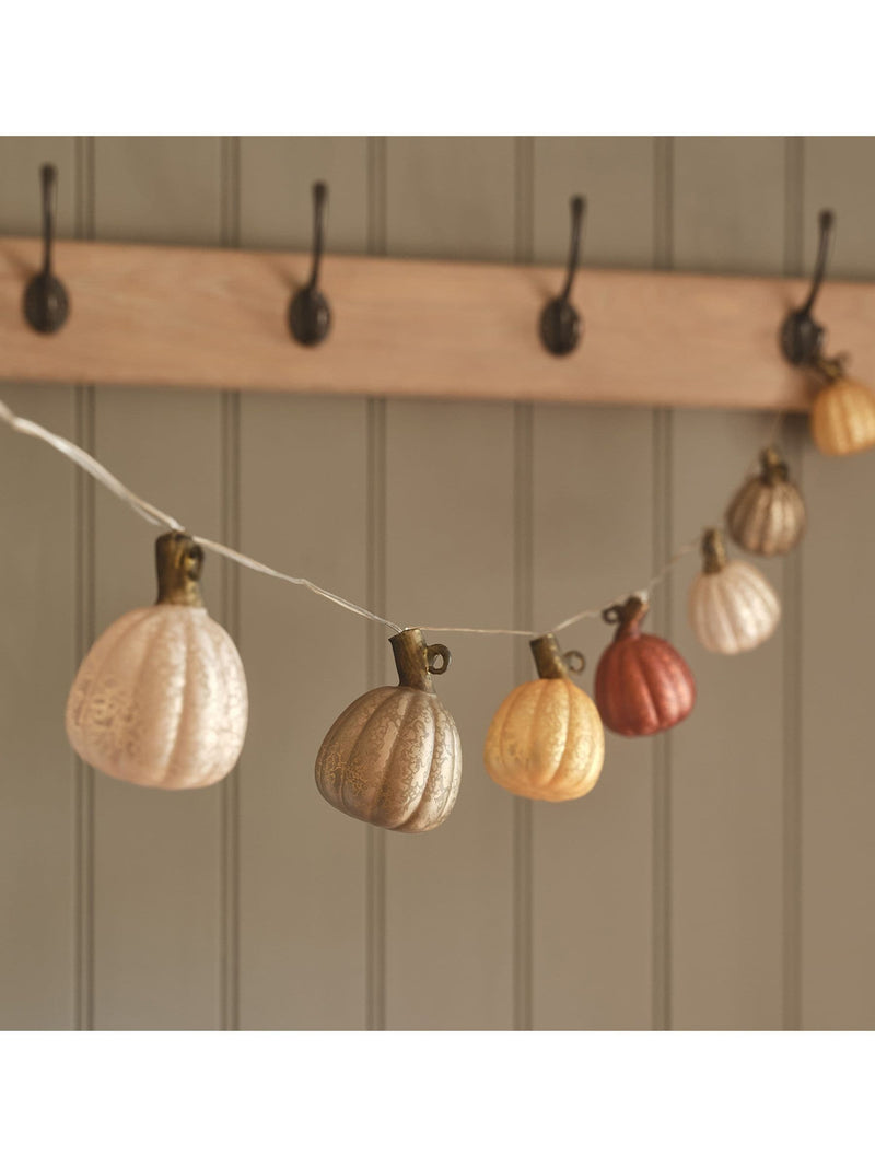 Lights4fun multicoloured 10 glass pumpkin LED string lights, UK version