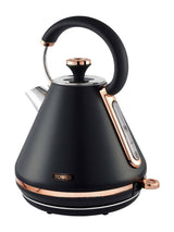 Tower Black Rose Gold Cavaletto Pyramid Kettle 1.7L