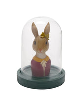 Green Easter Dressed Bunny Glass Dome Resin Figurine Ornament 13x10x10cm