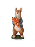 Country Living brown rabbit with bunch of carrots garden ornament 26.5cm height (British brand)