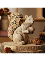 Widdop Brown Wood Effect Squirrel with Log Ornament Home Decoration Figurine 15cm