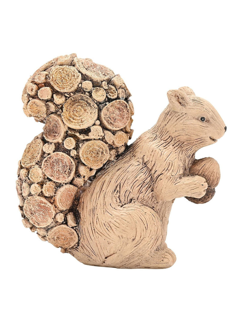 Widdop brown wood effect squirrel ornament on log, 15cm height (British brand)
