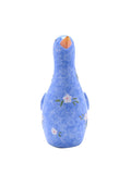 Widdop blue floral print duck resin figurine 17cm (British brand)