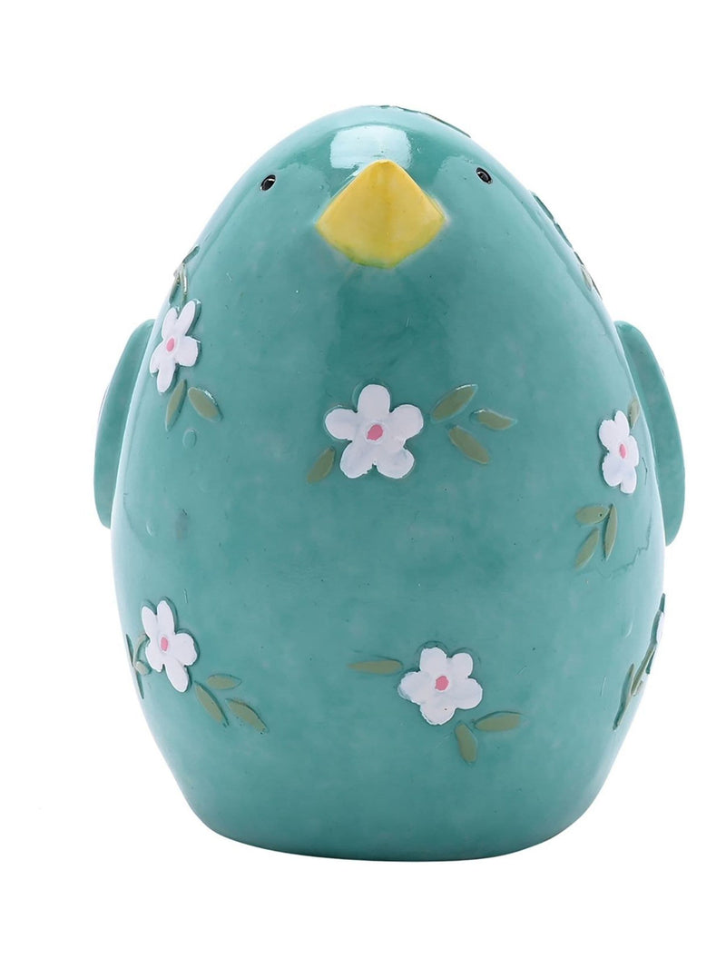 Widdop green floral print bird figurine 12x11.5x9.5cm (British brand)