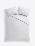 White Cotton Rich Piped Duvet Cover and Pillowcase Set