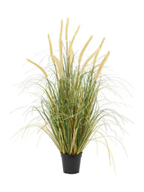 Gallery Home 5 Pack White Medium Faux Potted Grass with Cattail Seed Heads Artificial Plant