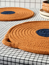 Curateology Set of 4 Orange Penn Round Placemats 35cm