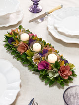 Dibor Green Secret Garden Floral Triple Candle Holder Set