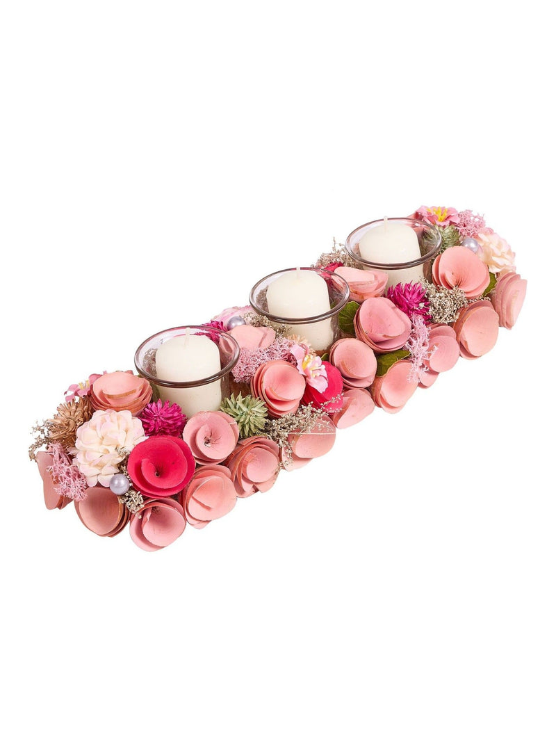 Dibor Belford floral triple candle holder 9cm height - British product