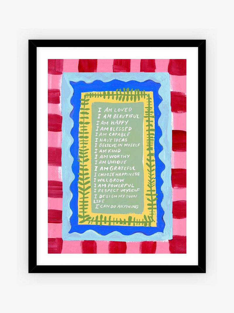 Eleanor Bowmer Red & Blue I Can Do Anything Framed Art