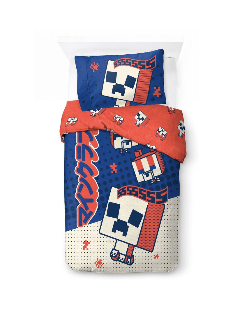 Jay Franco Blue Minecraft Oishi Market Single Duvet Cover Set, UK version