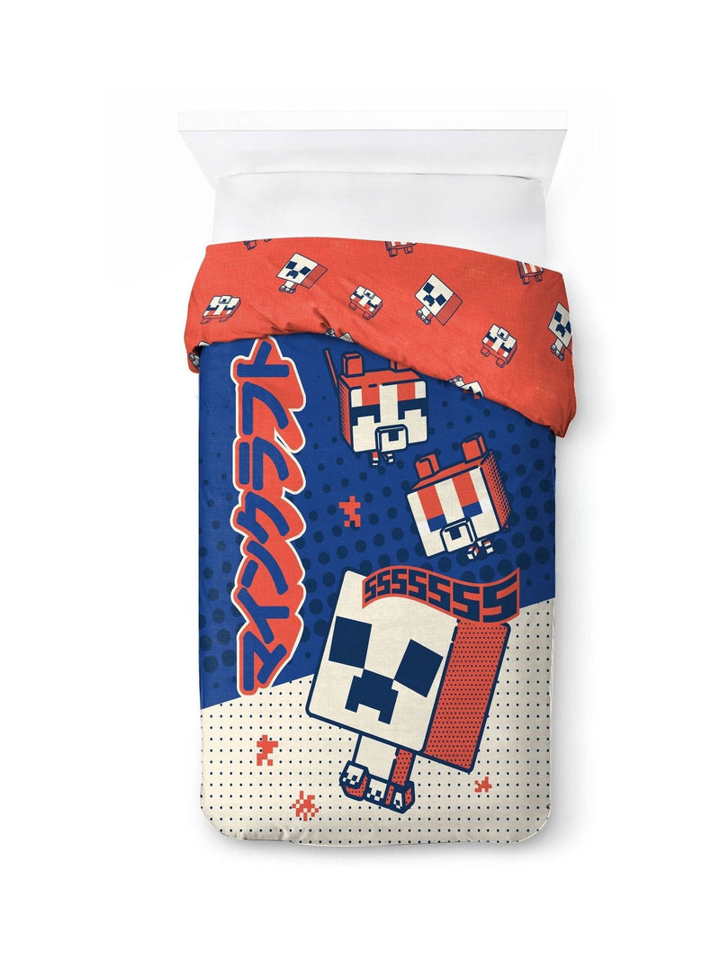 Jay Franco Blue Minecraft Oishi Market Single Duvet Cover Set, UK version