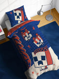 Jay Franco Blue Minecraft Oishi Market Single Duvet Cover Set, UK version