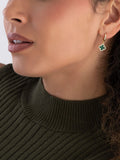 Beaverbrooks clover hoop earrings 23mm with cubic zirconia and onyx - British product