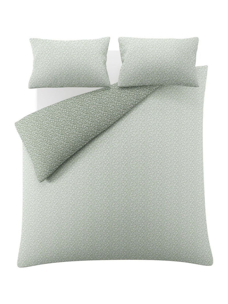 Laura Ashley Green Sage Sweet Alyssum duvet cover and pillowcase set, UK version