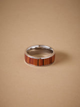 Silver Tone Stainless Steel Band Detail Ring