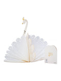Hallmark White Gold Premium 3D White Swan Greeting Card - Paper Fables