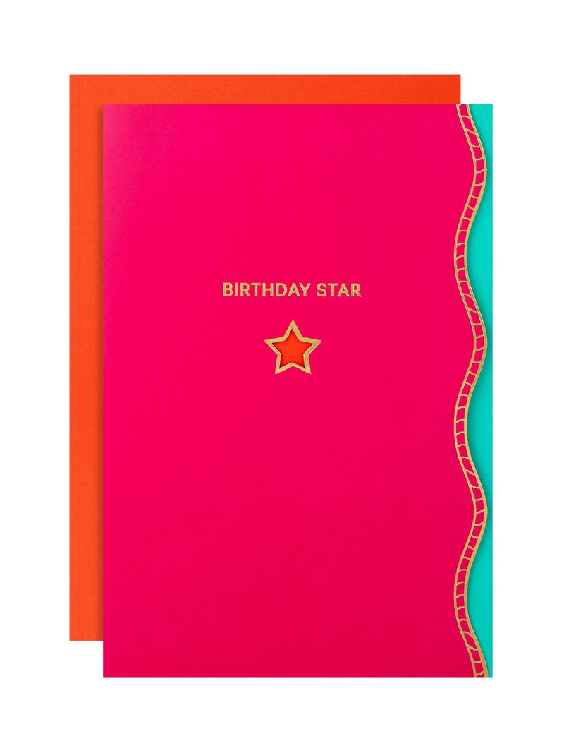 Hallmark Red Premium 'Birthday Star' Card - Vivid Aura