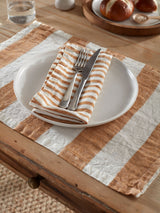 Secret Linen Store Amber Wide Stripe Linen Placemats 35 x 50cm