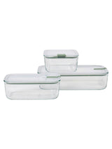 Mepal Nordic Sage Easyclip One Clip Glass Food Storage Set 3 Piece