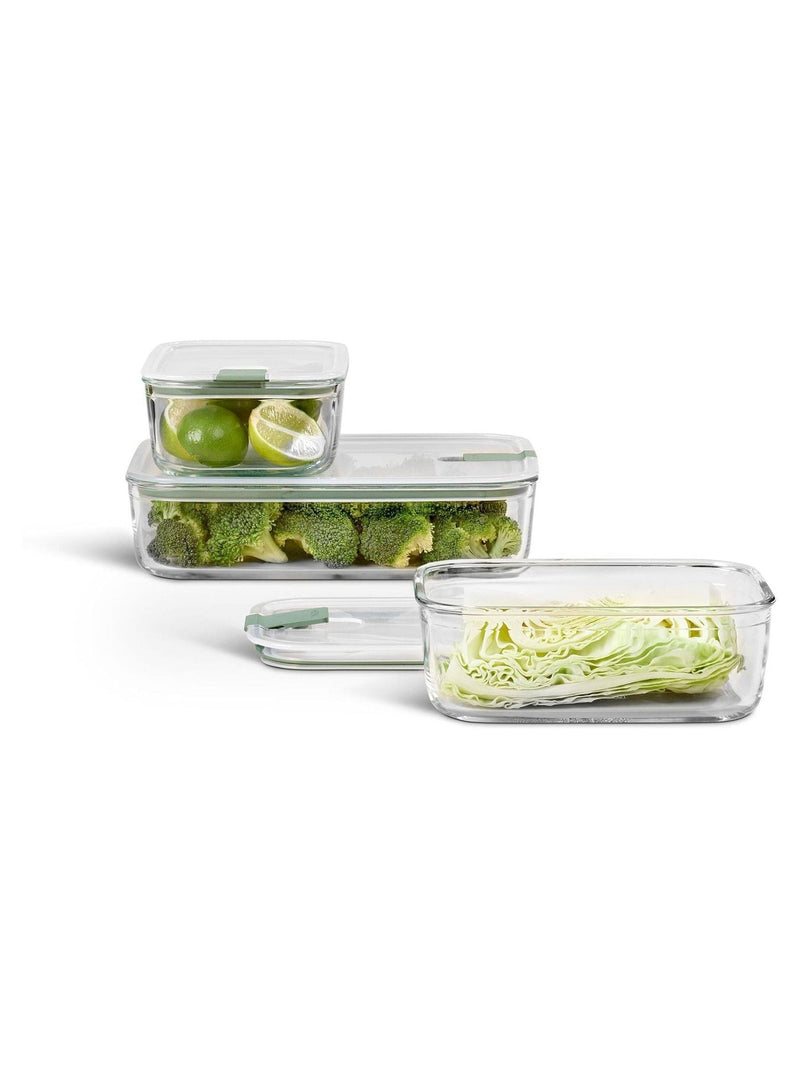 Mepal Nordic Sage glass storage set 3 piece, imported from the UK