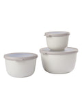 Round Food Storage Set with Airtight Lids, 500ml, 1000ml, 2000ml