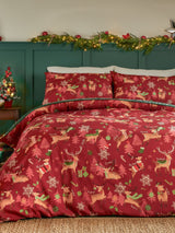 Duvet Day Red Christmas Sleigh Team Duvet Cover Set