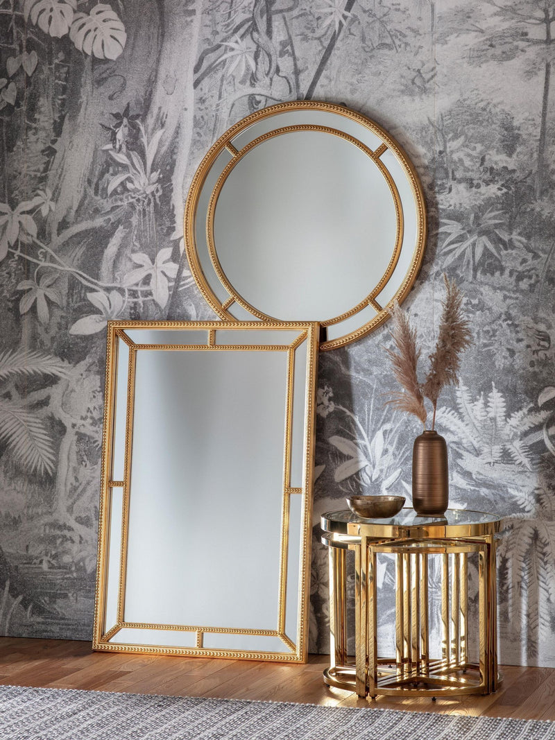 Gallery Home Gold Sinvello Round Mirror 90cm x 90cm, UK version