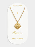Waterproof Gold-Plated Antique Coin Necklace with Round Pendant