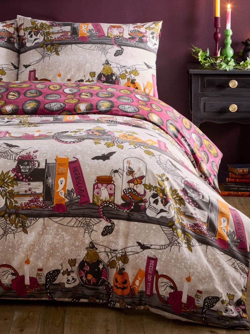 Witchy Tales reversible duvet cover and pillowcase set - British product