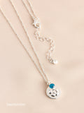 Silver Tone Birthstone Birth Flower Necklace