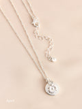Silver Tone Birthstone Birth Flower Necklace