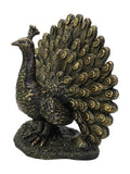 Libra Interiors Bronze Peacock Sculpture