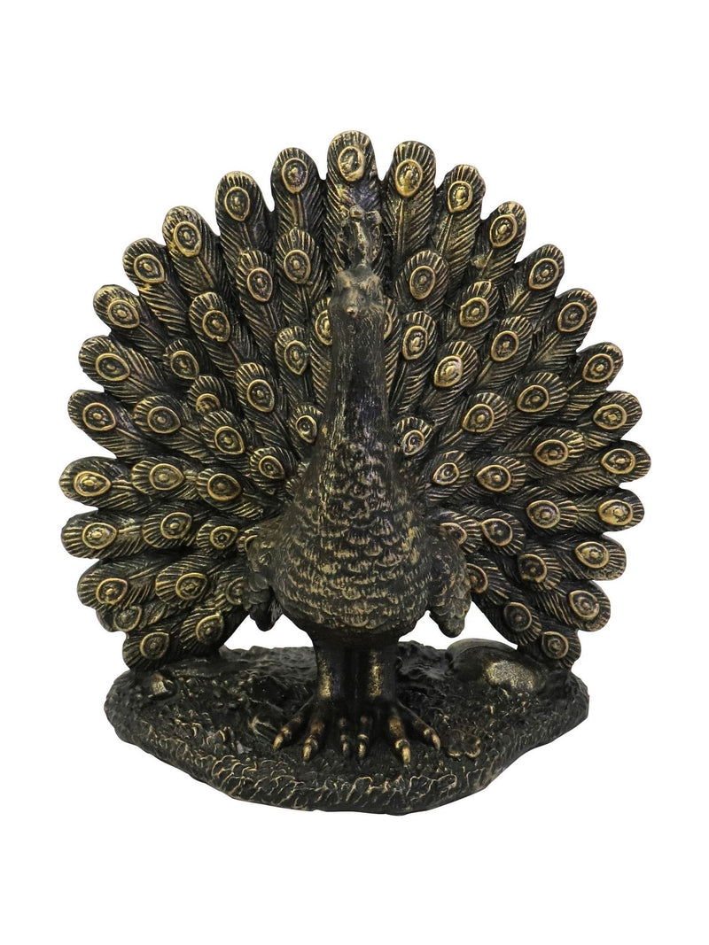 Libra Interiors Bronze Peacock Sculpture