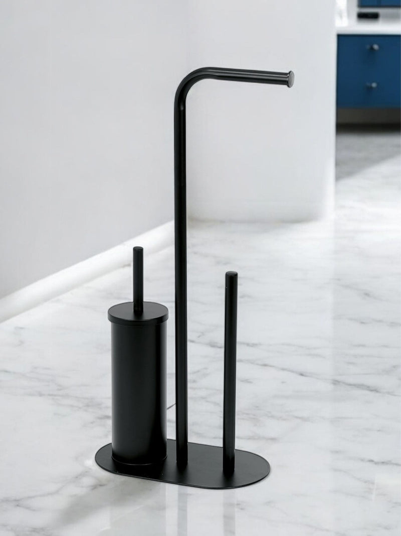 Showerdrape Black Aspen 3 in 1 toilet brush and holder set (British brand)