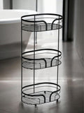Showerdrape Black Dante Floor Caddy and Toilet Roll Holder